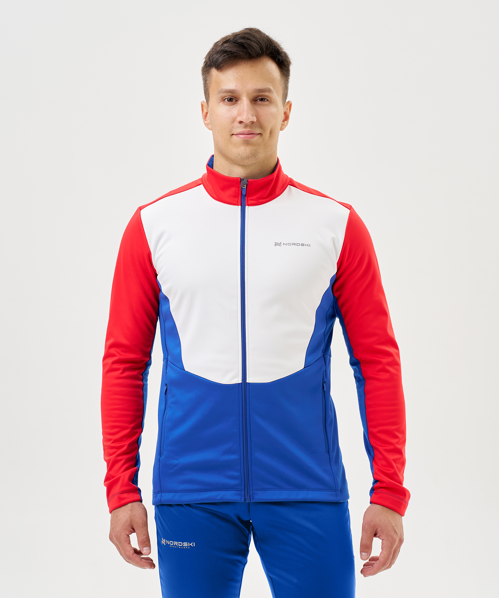 Тренировочная куртка Nordski Advance White/True Blue/Black