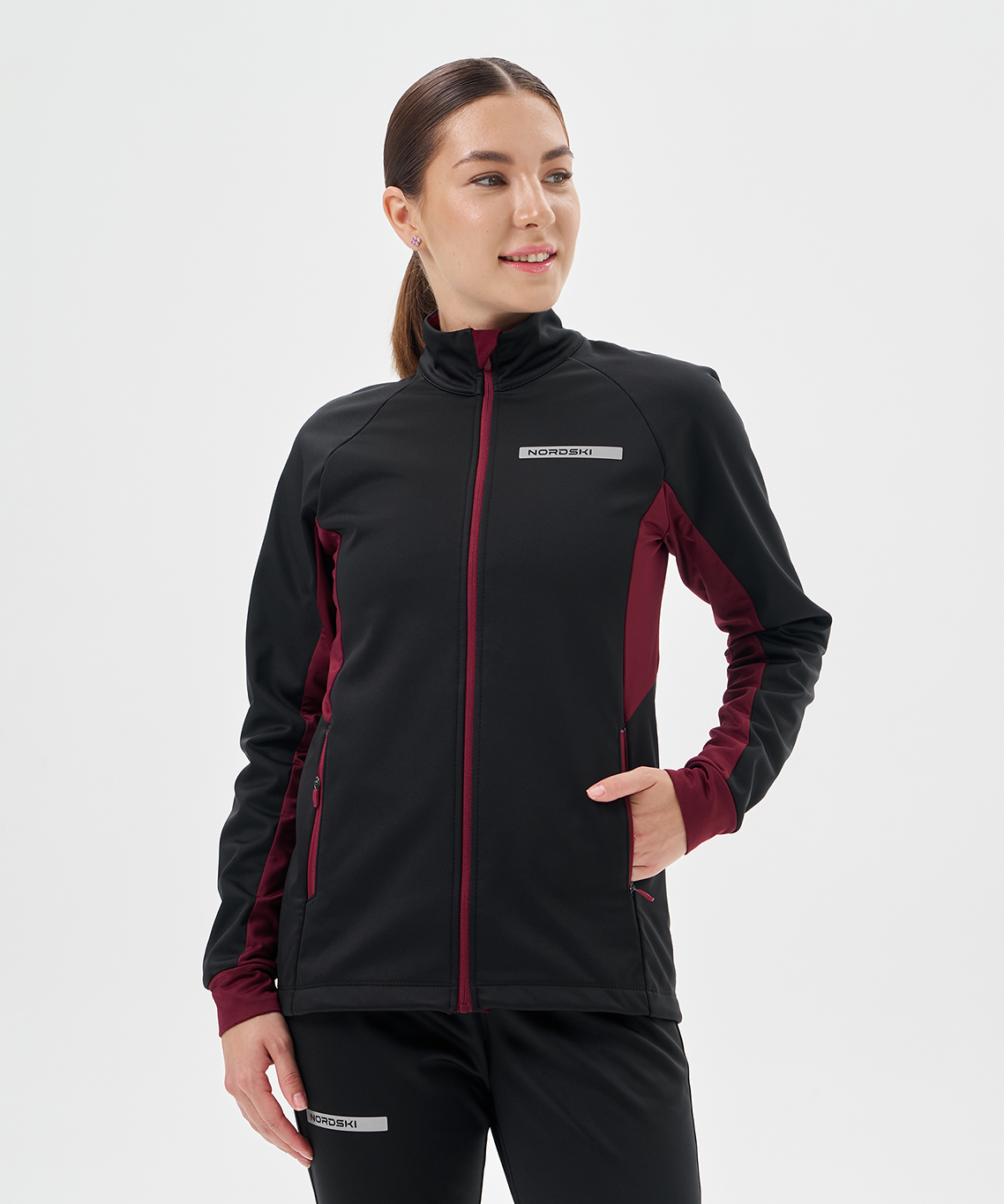 Тренировочная куртка Nordski Core Black/Wine W